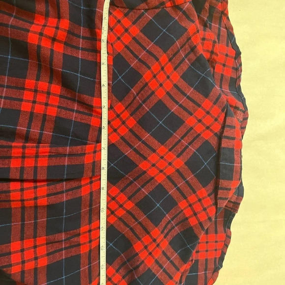Coconut Woman L Plaid Button Down Shirt Red Navy Blue Checked - Picture 8 of 12